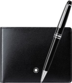 Набор шариковая ручка и бумажник Montblanc Meisterstück 117084