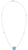 Украшение Колье из белого золота 750 пробы с Бирюзой Omega FLOWER N603BC0700605